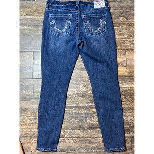 True Religion Size 30 Jennie Curvy Mid Rise Super Skinny Bling Jeans Western